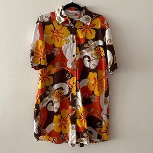 Faithfull the Brand Tropicana Shirt Dress in Ulani Floral Print, Size 6
